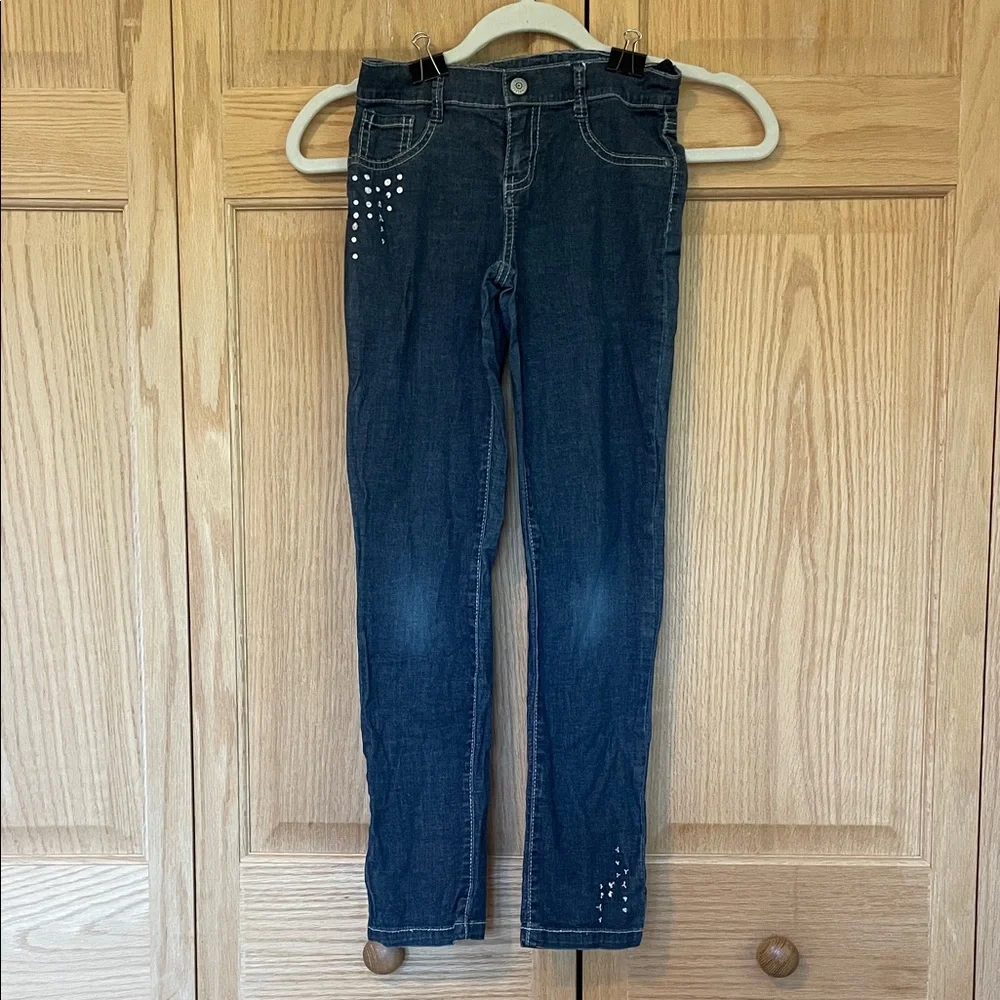 Gymboree Dark Blue Jeans with Sequins Details Girls size 8